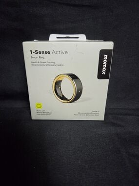 Momax 1-Sense Active Smart Ring - Size 13 - Black Nano-Ceramic Health Tracker